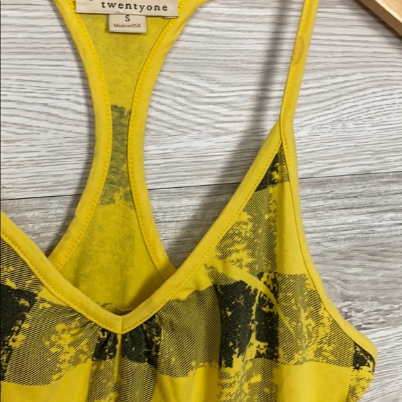 Vintage Y2K Forever21 Yellow|Black Checker Racer Back Tank - Picture 3 of 7